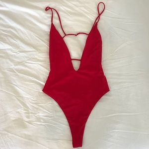 Red One Piece Swimsuit
